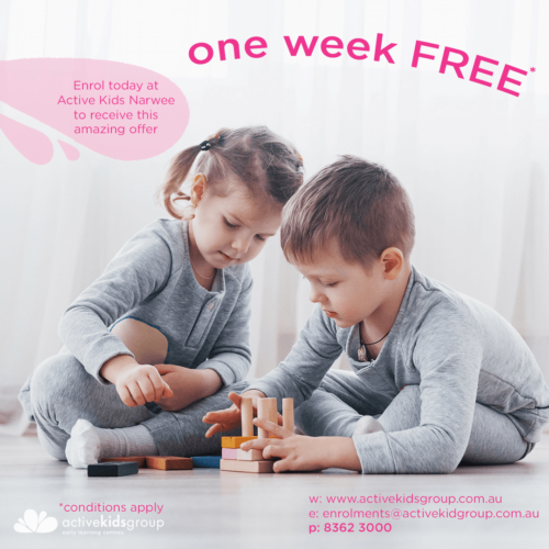 Receive 1 week free and your enrolment fee waived when you enrol at our Vaucluse Cottage child care centre.