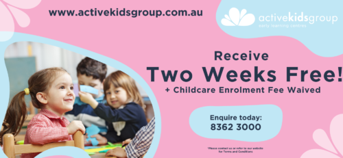 You can receive up to two weeks of childcare free and your enrolment fee waived when you mention this offer at our childcare centre in Homebush or the City. Read below to find out more about this offer: Childcare Offer Valid For: Terms and Conditions: If you have any questions, or would like to book…
